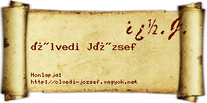 Ölvedi József névjegykártya